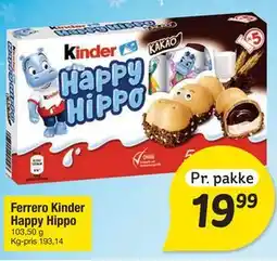 Fakta Tyskland Ferrero Kinder Happy Hippo tilbud