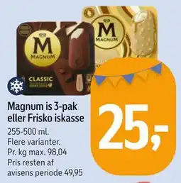 Føtex Magnum is 3-pak eller Frisko iskasse tilbud