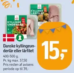 Føtex Danske kyllingeunderlår eller lårfilet tilbud