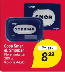 Fakta Tyskland Coop Smør el. Smørbar tilbud