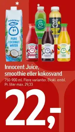 Føtex Innocent Juice, smoothie eller kokosvand tilbud