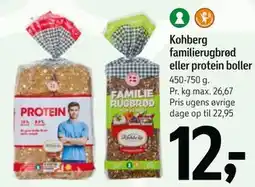 Føtex Kohberg familierugbrød eller protein boller tilbud
