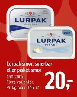 Føtex Lurpak smør, smørbar eller pisket smør tilbud