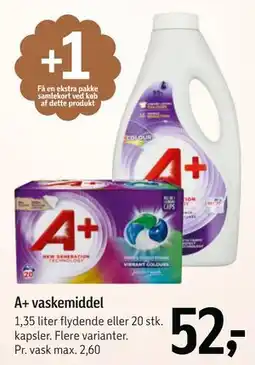 Føtex A+ vaskemiddel tilbud
