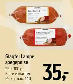Føtex Slagter Lampe spegepølse tilbud
