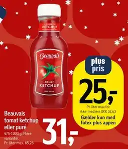 Føtex Beauvais tomat ketchup eller puré tilbud