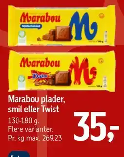 Føtex Marabou plader, smil eller Twist tilbud
