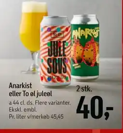 Føtex Anarkist eller To øl juleøl tilbud