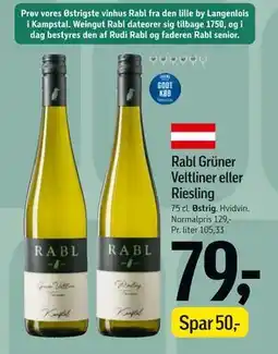 Føtex Rabl Grüner Veltliner eller Riesling tilbud
