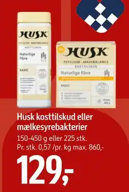 Føtex Husk kosttilskud eller mælkesyrebakterier tilbud