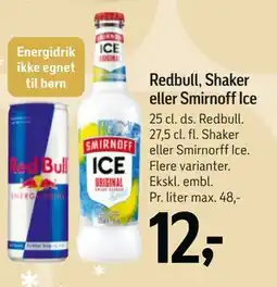 Føtex Redbull, Shaker eller Smirnoff Ice tilbud