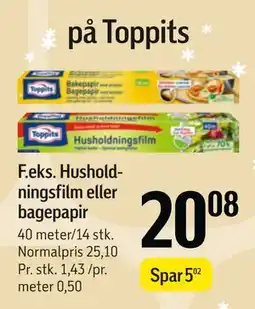 Føtex Husholdningsfilm eller bagepapir tilbud