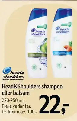 Føtex Head&Shoulders shampoo eller balsam tilbud
