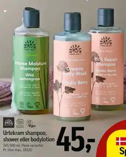 Føtex Urtekram shampoo, shower eller bodylotion tilbud
