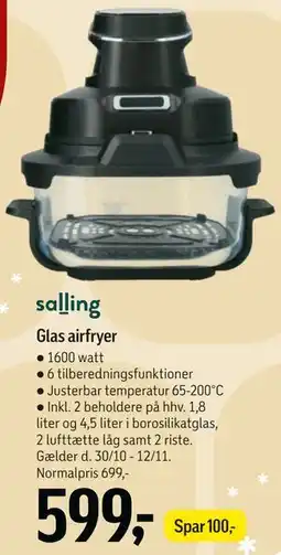 Føtex Glas airfryer tilbud