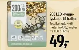 Føtex 200 LED klyngelyskæde til batteri tilbud