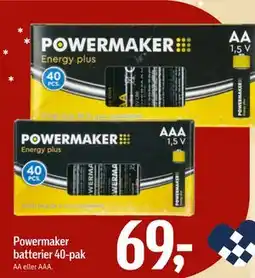 Føtex Powermaker batterier 40-pak tilbud