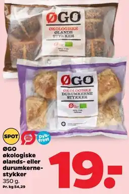 Netto ØGO økologiske ølands- eller durumkernestykker tilbud