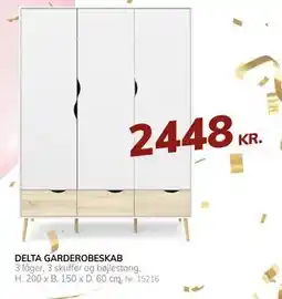 Daells Bolighus DELTA GARDEROBESKAB tilbud