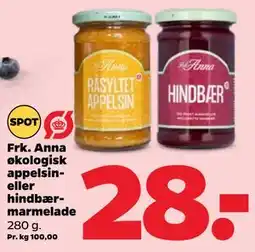 Netto Frk. Anna økologisk appelsin- eller hindbærmarmelade tilbud