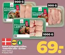 Netto Dansk kyllingebrystfilet, -inderfilet eller -lårfilet tilbud