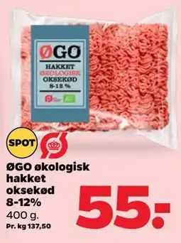 Netto ØGO økologisk hakket oksekød 8-12% tilbud