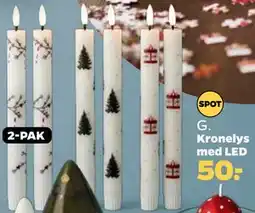Netto Kronelys med LED tilbud