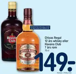 REMA 1000 Chivas Regal 12 års whisky eller Havana Club 7 års rom tilbud