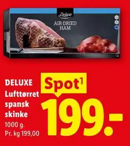 Lidl DELUXE Lufttørret spansk skinke tilbud