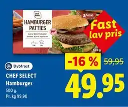 Lidl CHEF SELECT Hamburger tilbud
