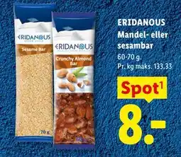 Lidl ERIDANOUS Mandel- eller sesambar tilbud