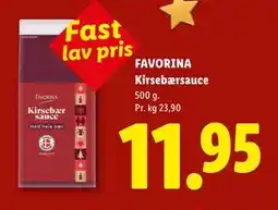 Lidl FAVORINA Kirsebærsauce tilbud