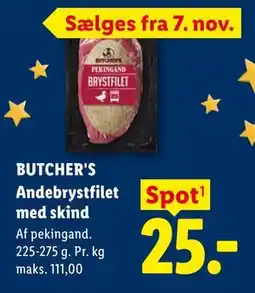 Lidl BUTCHER'S Andebrystfilet med skind tilbud