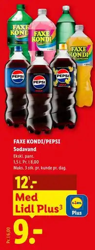 Lidl FAXE KONDI/PEPSI Sodavand tilbud