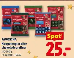 Lidl FAVORINA Nougatkogler eller chokoladepraliner tilbud