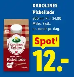 Lidl KAROLINES Piskefløde tilbud
