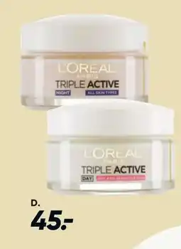 Bilka L’Oréal Paris triple active dag- eller natcreme tilbud