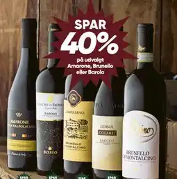 Bilka SPAR 40% på udvalgt Amarone, Brunello eller Barolo tilbud