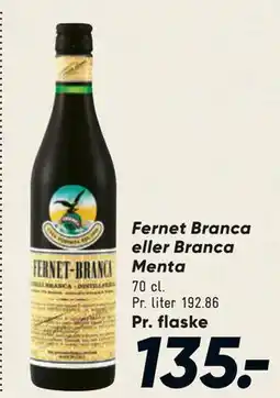 Bilka Fernet Branca eller Branca Menta tilbud