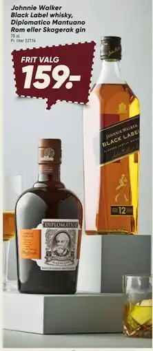 Bilka Johnnie Walker Black Label whisky, Diplomatico Mantuano Rom eller Skagerak gin tilbud