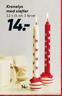 Bilka Kronelys med sløjfer tilbud