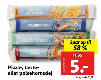 Let-Køb Pizza-, tærte- eller pølsehornsdej tilbud