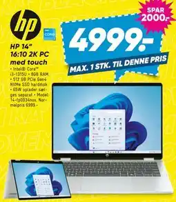 Bilka HP 14 16:10 2K PC med touch tilbud