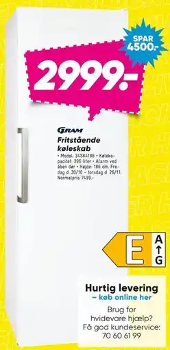 Bilka Fritstående køleskab tilbud
