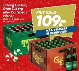 Bilka Tuborg Classic, Grøn Tuborg eller Carlsberg Pilsner tilbud