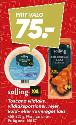 Bilka Toscana vildlaks, vildlaksportioner, rejer, kold- eller varmrøget laks tilbud