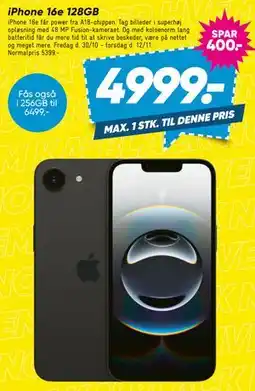 Bilka iPhone 16e 128GB tilbud