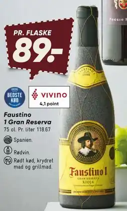 Bilka Faustino 1 Gran Reserva tilbud