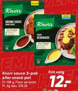 Bilka Knorr sauce 3-pak eller snack pot tilbud
