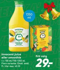 Bilka Innocent juice eller smoothie tilbud